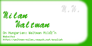 milan waltman business card